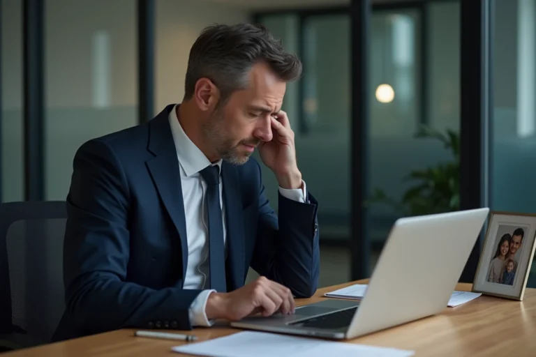 Homme d'affaires en costume dans un bureau moderne